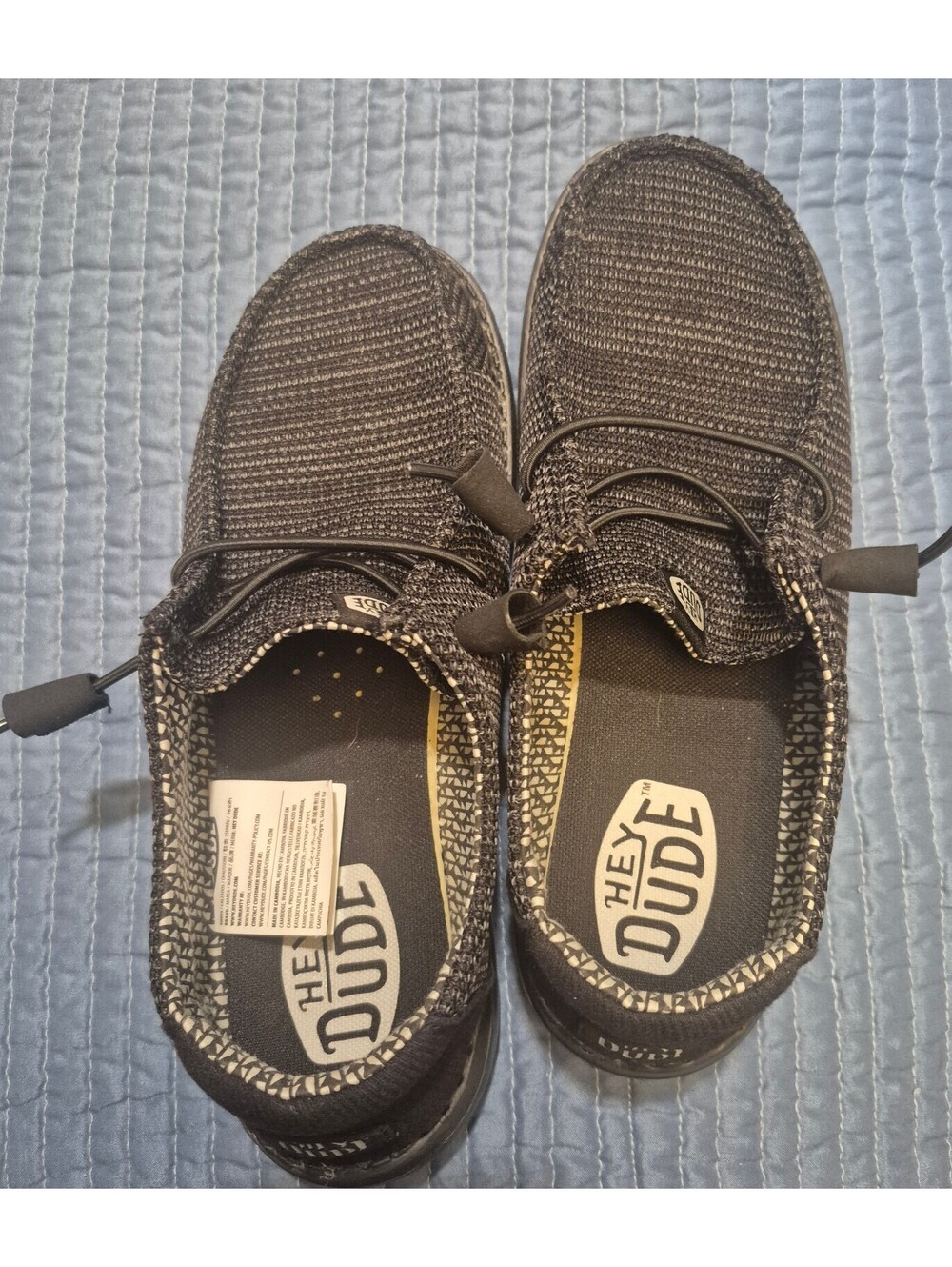 HEYDUDE Wendy Stretch Sox Black Slip On Loafers Size 8